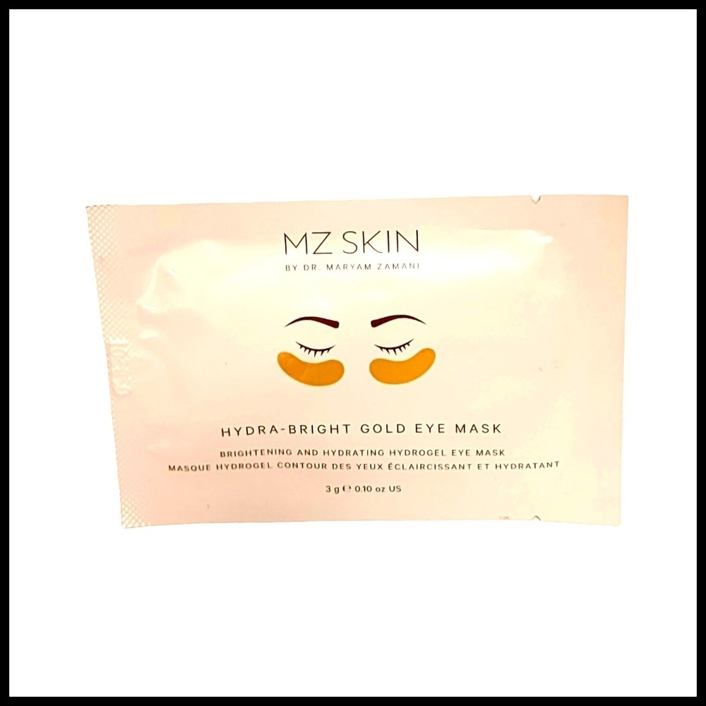 2 x MZ SKIN Hydra-Bright Gold Eye Masks Brightening & Hydrating Single Pair Mask